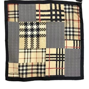 New Burberry Black Nova Check 100% Silk Scarf